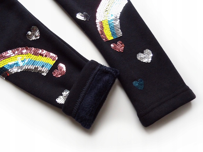 

Legginsy Ocieplane Futerkiem Tęcza Cekinki 98/104