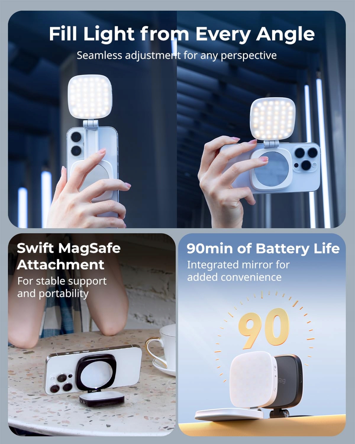 SMALLRIG Vibe P48 Mobile Phone LED Video Light Magnetyczne światło — miniatura 3