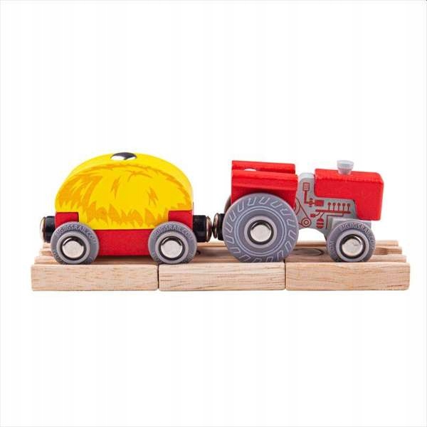 

Wagon Traktor z sianem Do kolejki Bigjigs Rail 3+