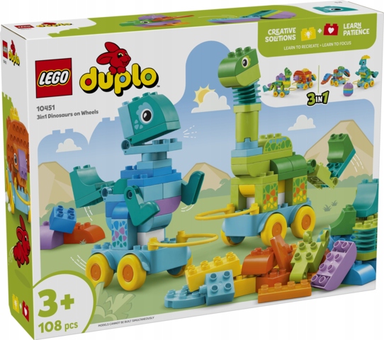 stavebnice Lego Duplo 10451 3v1 Dinosauři na kolečkách