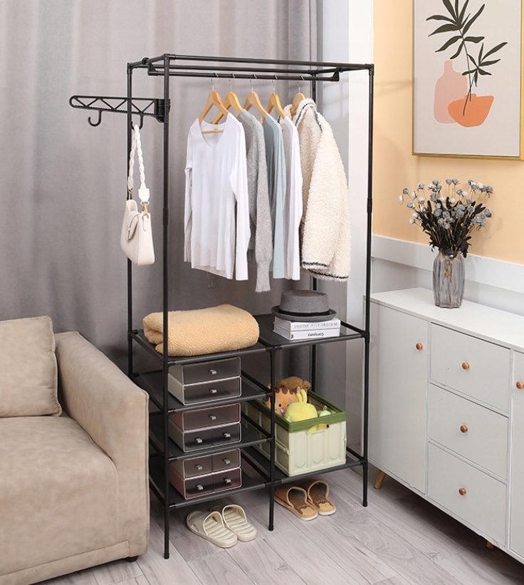 SZAFA METALOWA STOJAK WIESZAK STOJĄCY NA UBRANIA BUTY GARDEROBA PRZEDPOKOJU Wysokość mebla 174 cm