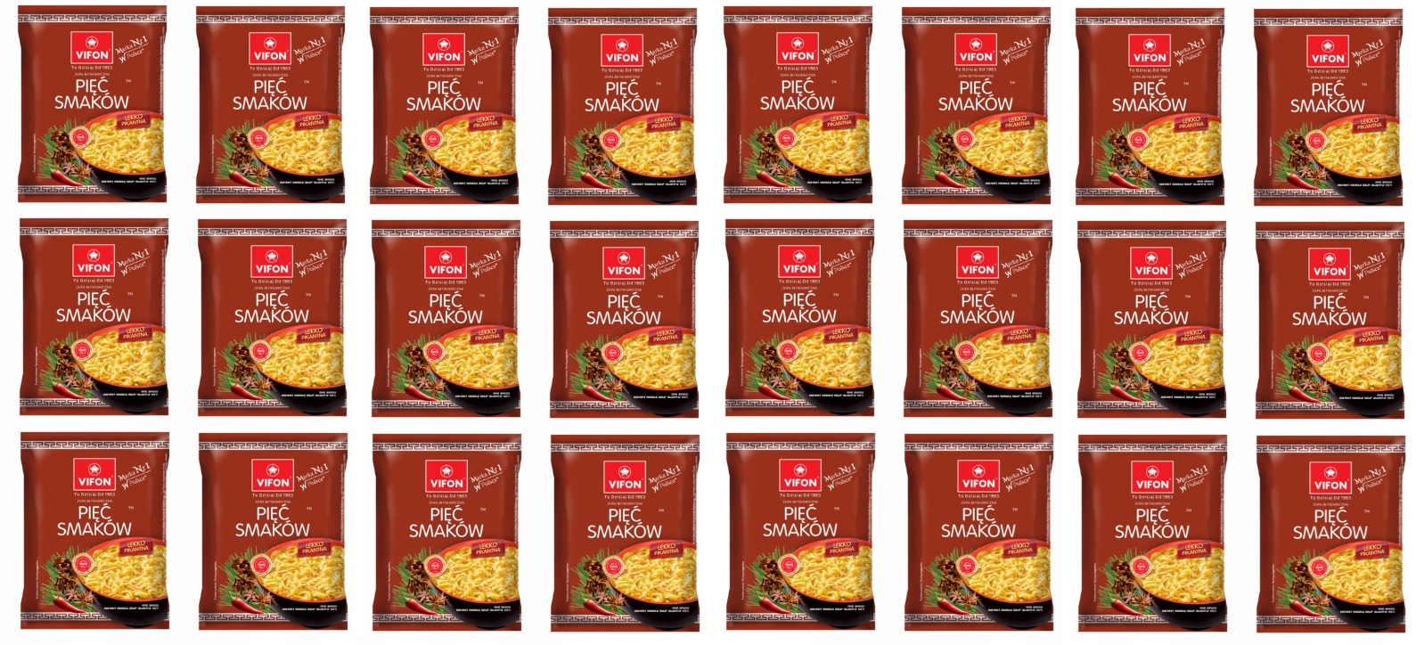 24 x 70 g Vifon Instantní polévka s pěti příchutěmi Karton