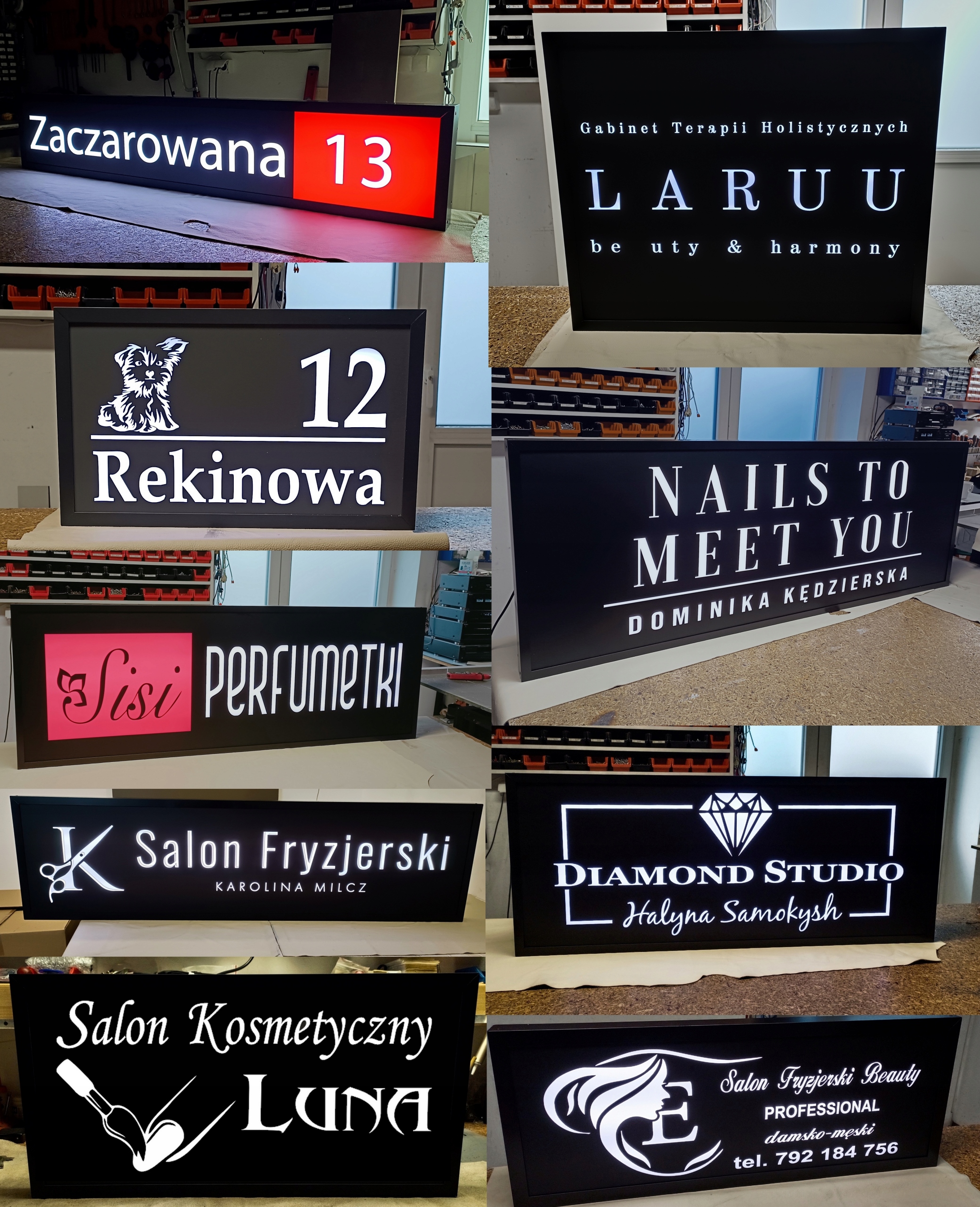 50x30 - NUMER DOMU Podświetlana Tablica led adres ulica baner nr domu 230v Wysokość produktu 30 cm