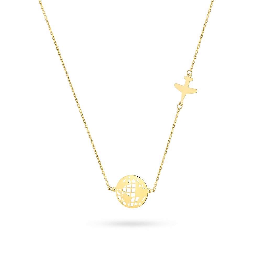 Zlatý Náhrdelník ryzost 585 Koule Země Mapa Světa