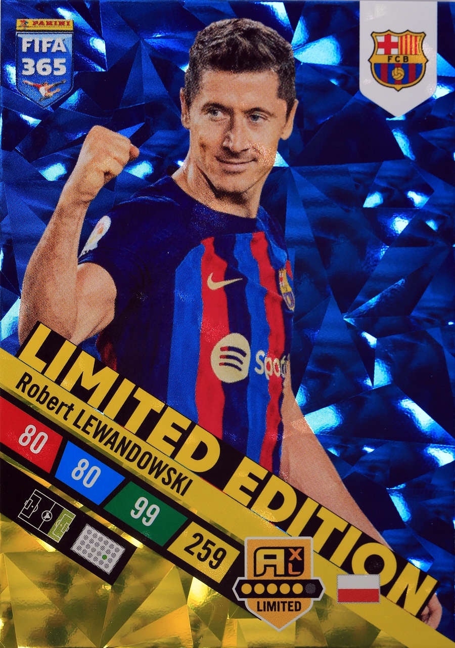 Lewandowski Barcelona Fifa 2023 Limited Edition karta piłkarska panini