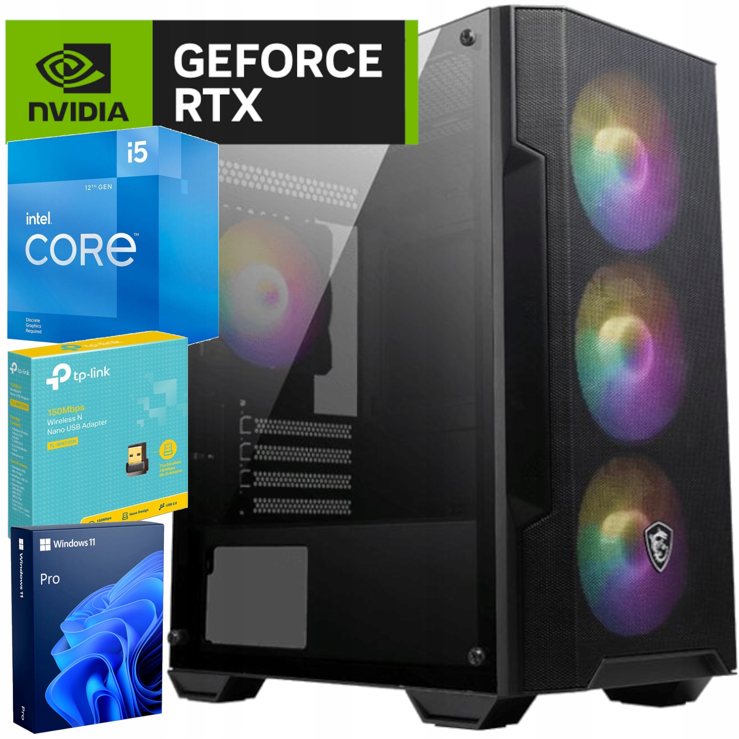 Komputer Pc Gamingowy i5-12400 l RTX4060 l 32 Gb l 1TB Ssd l Win 11 Gotowy