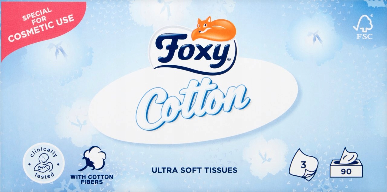 

Foxy Cotton Ultra Miękkie Chusteczki 90 Sztuk