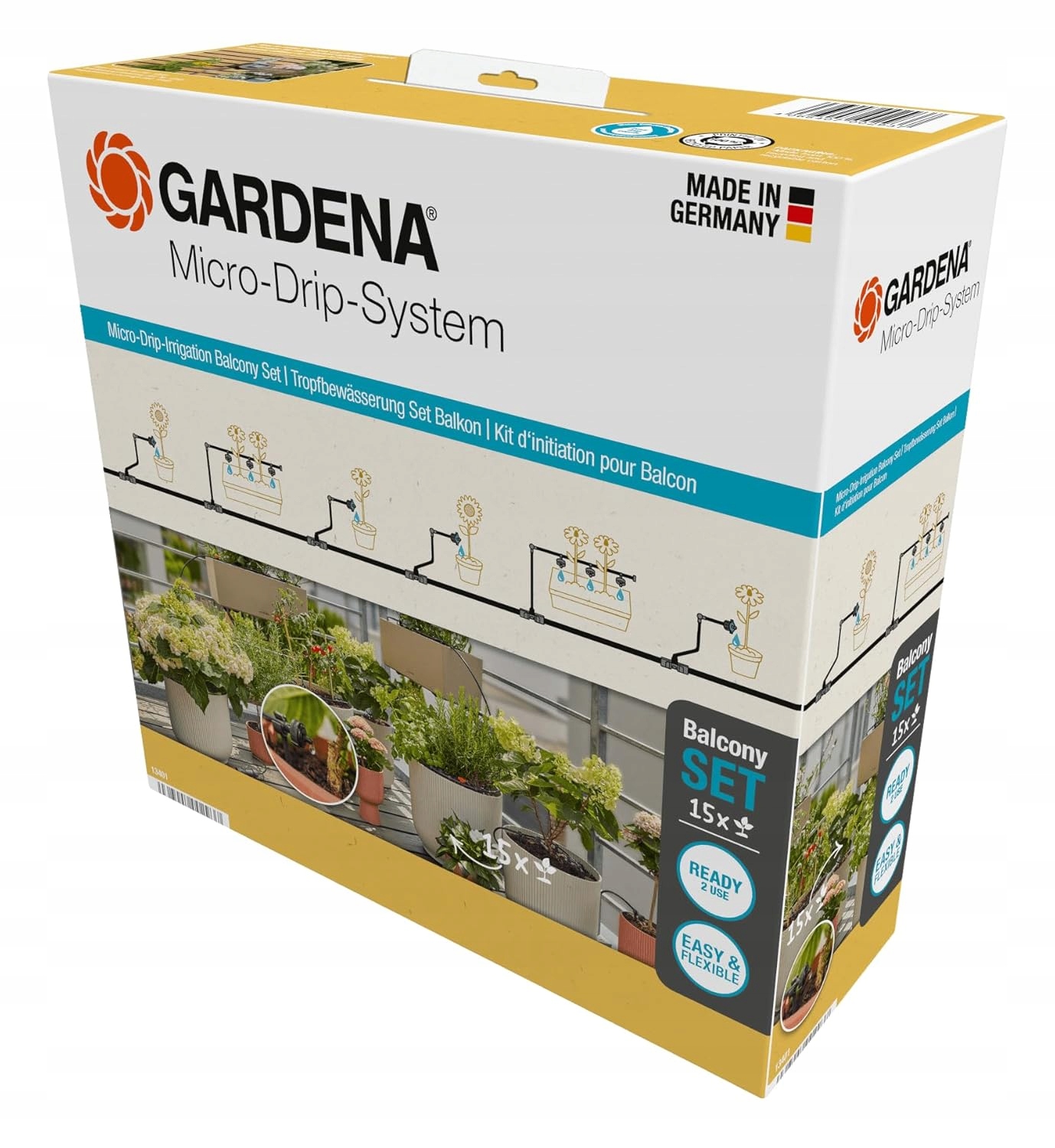 Gardena Micro-Drip – Sada kapkového zavlažování na balkon (13401-20)