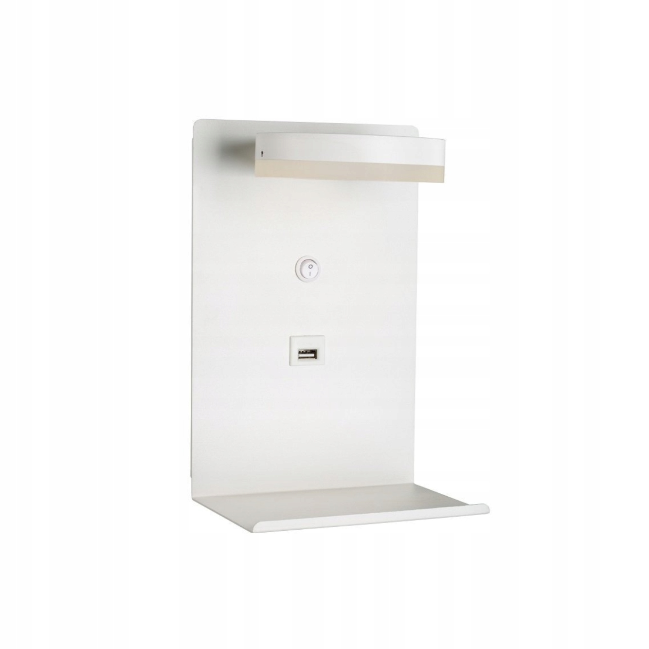 Led nástenné svietidlo biele s poličkou na telefón, Usb nabíjačka do spálne Compact