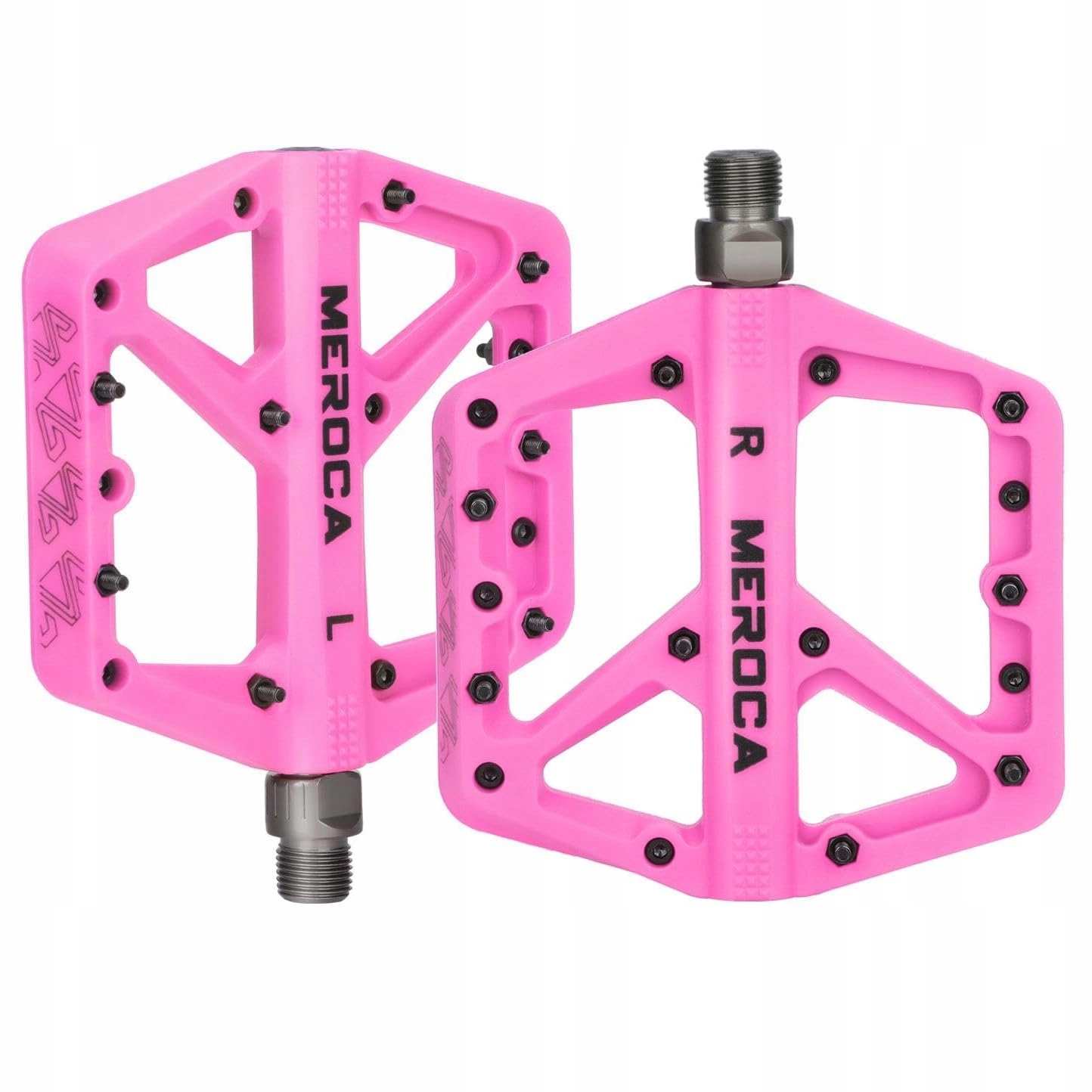 Pedały platformowe rowerowe Meroca duże platformy Mtb Bmx różowe