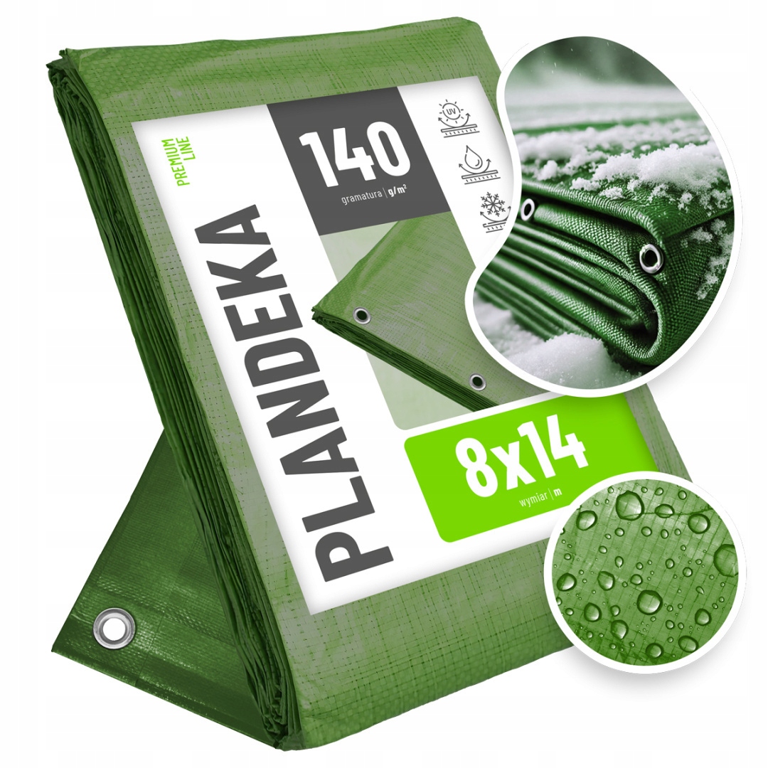 Plachta Hrubá Zosilnená 8x14 Silná Plachta Mrazuvzdorná 140 g