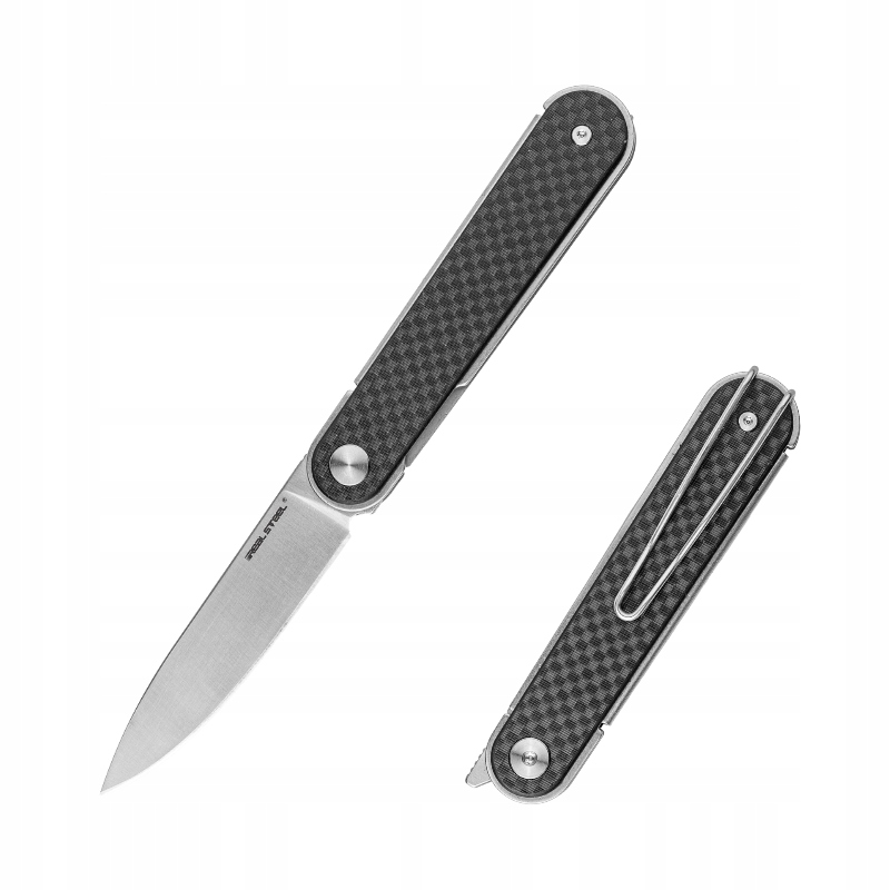 Nůž Real Steel Iris Front Flipper Liner Lock Satin 12C27 Black G10