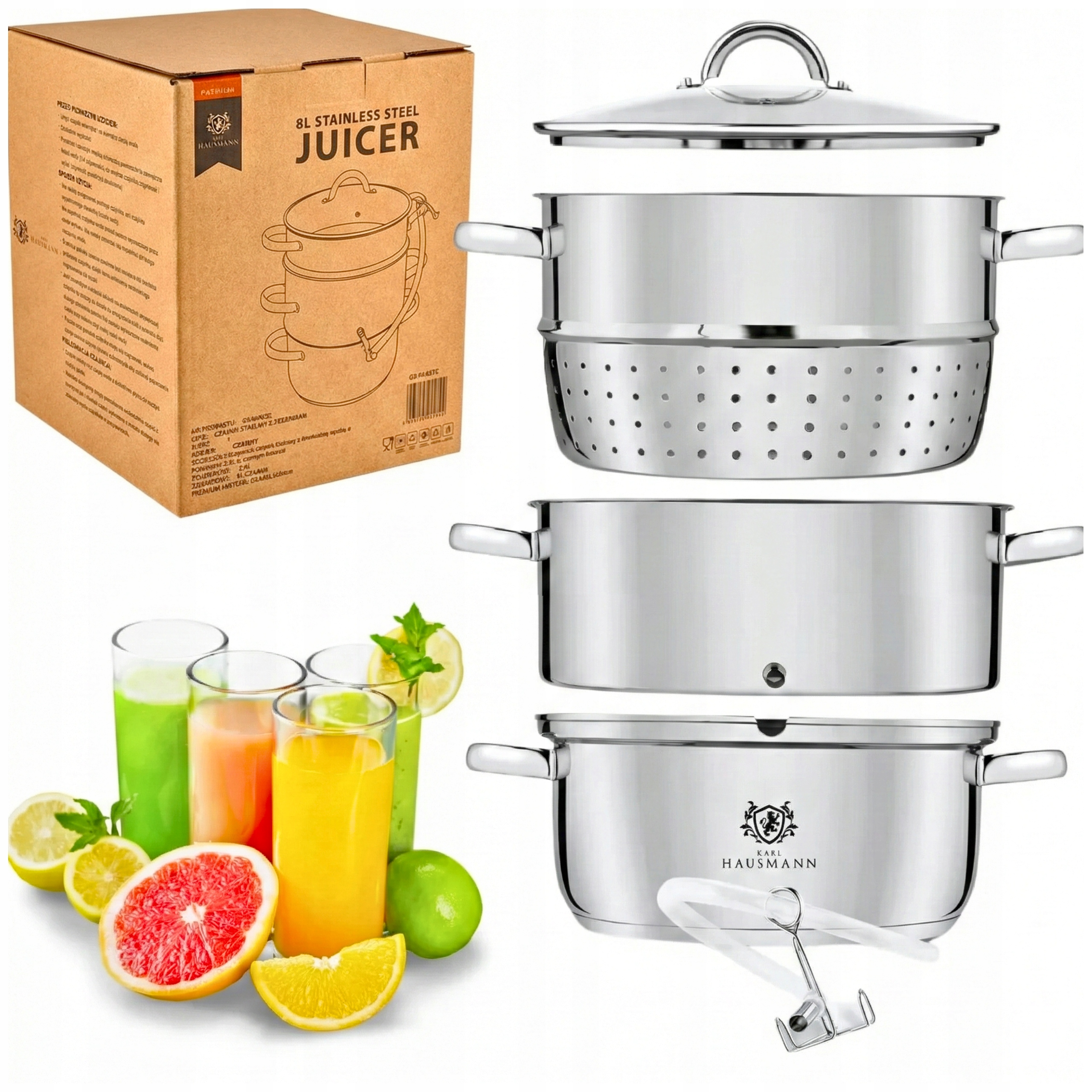 Parní Odšťavňovač Nerezová Ocel 8 L Na Indukci Plynový Odšťavňovač Karl Hausmann