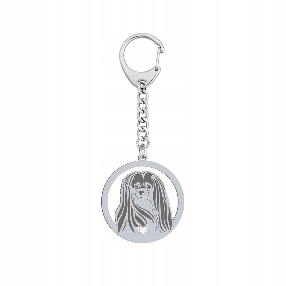 Přívěsek Na Klíče na klíče se psem Phalene 925 Dárek Žena Gravírování Bonus