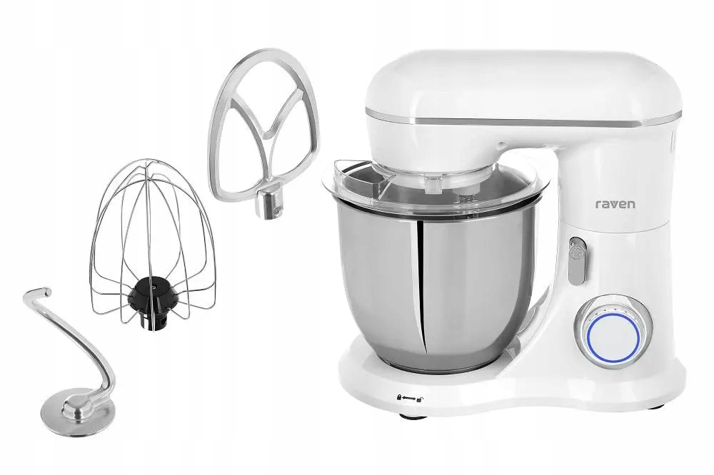 Robot planetarny kuchenny Raven ERW004 1300W 4,5L Mieszadło Trzepaczka Hak