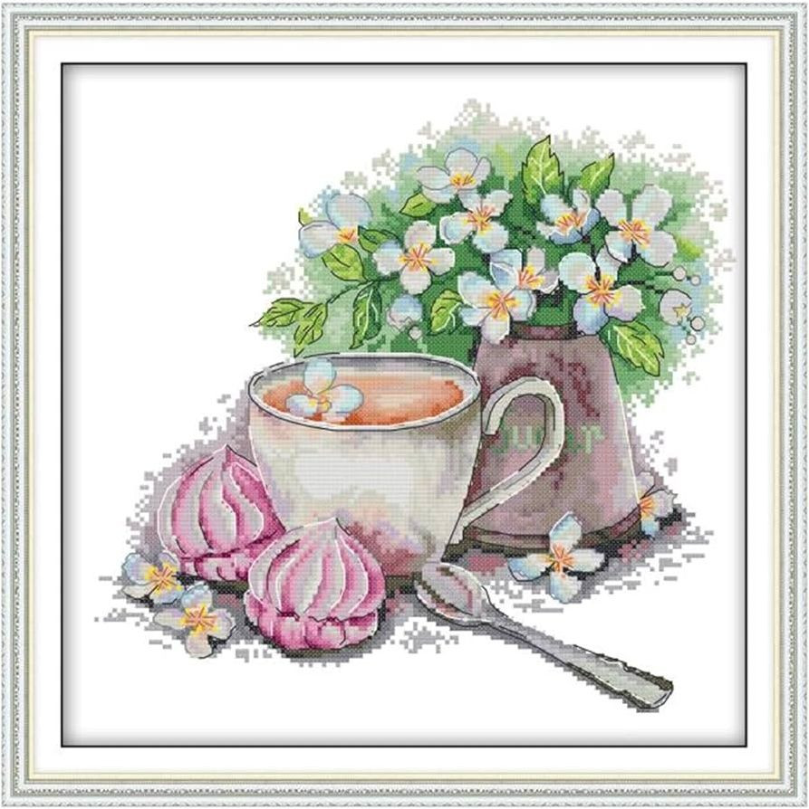 Kanva s potiskem vyšívací sada (kanva,mulina,jehla)