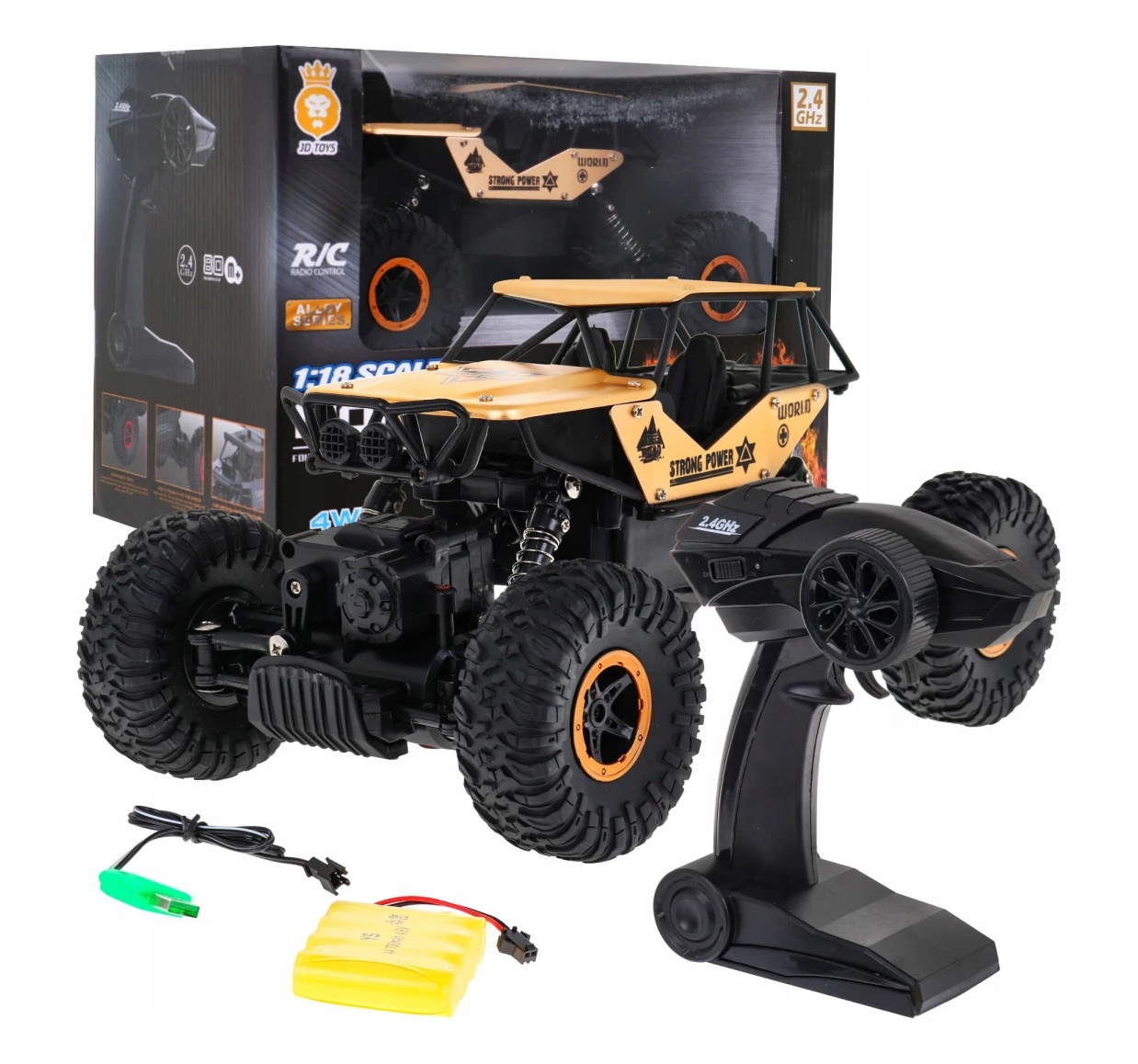 Auto Na Dálkové Ovládání Monster Truck Auto Rc 4X4 Terénní Kov Akum.