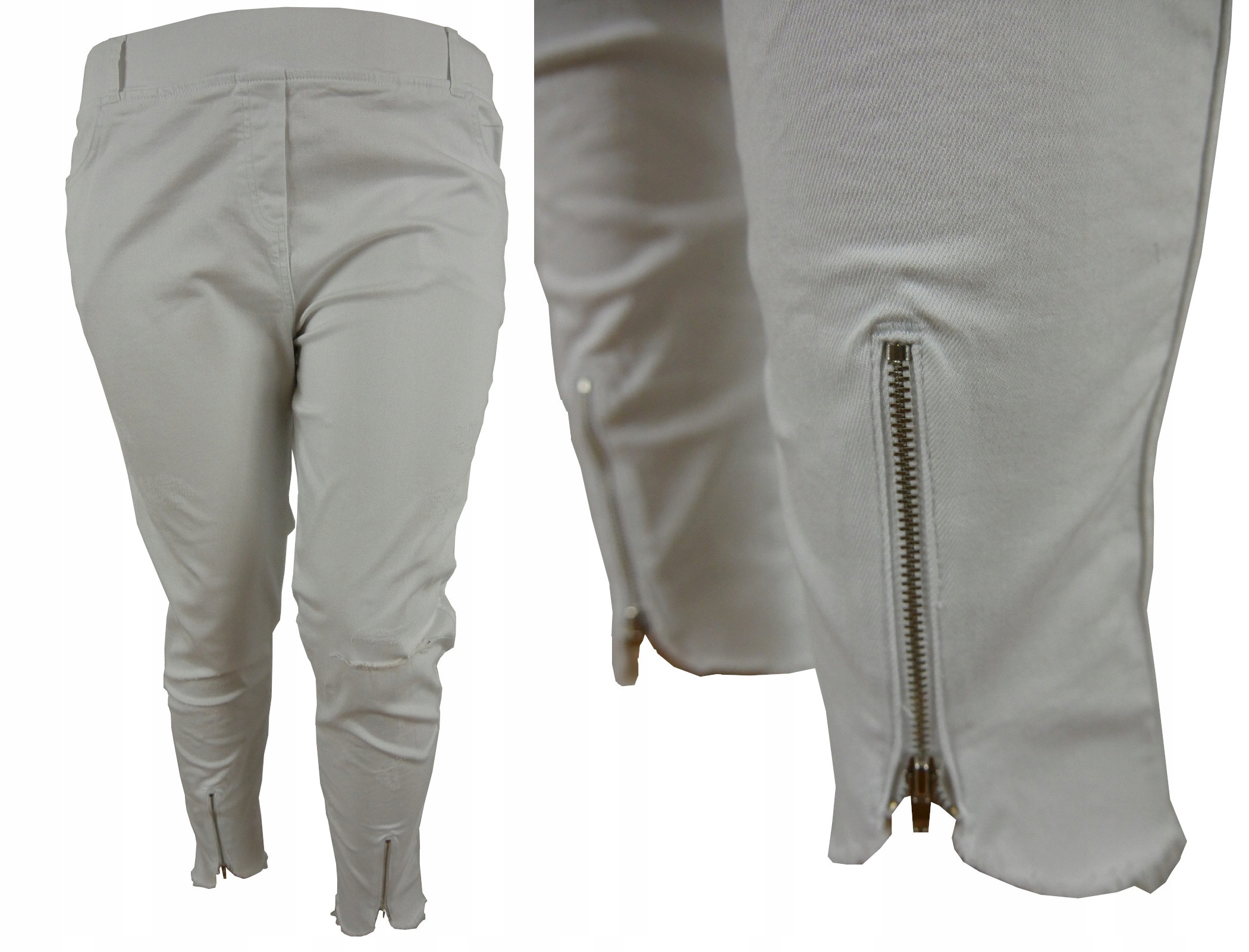 

Jeansy 7/8 przetarcia szarpany dół #maaxi# 7XL/54