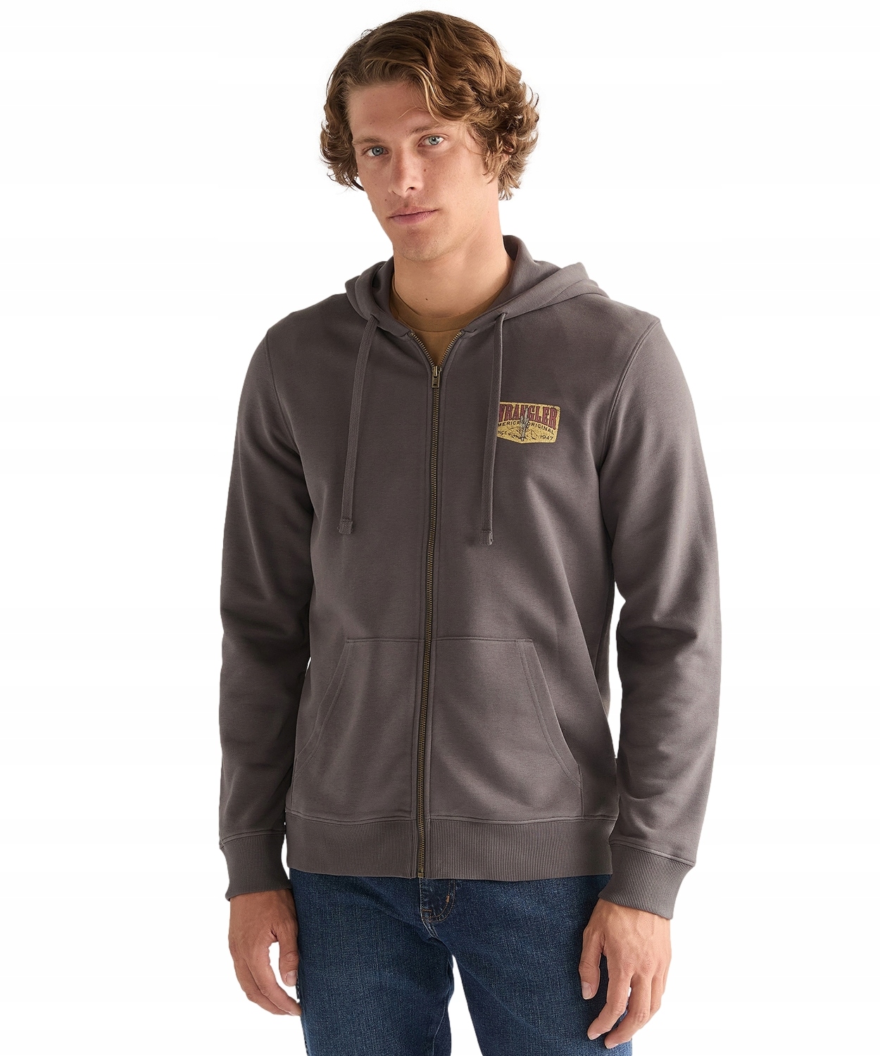 Mikina Wrangler Graphic Zip Hoodie 112378986 Magnet XXL