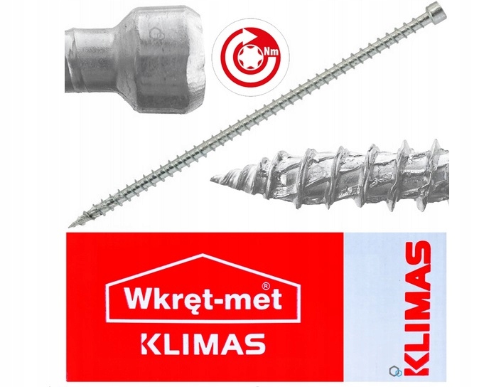 Tesárske vruty Wkfc s plným závitom, valcová hlava Tx 10x500 mm Klimas 25ks