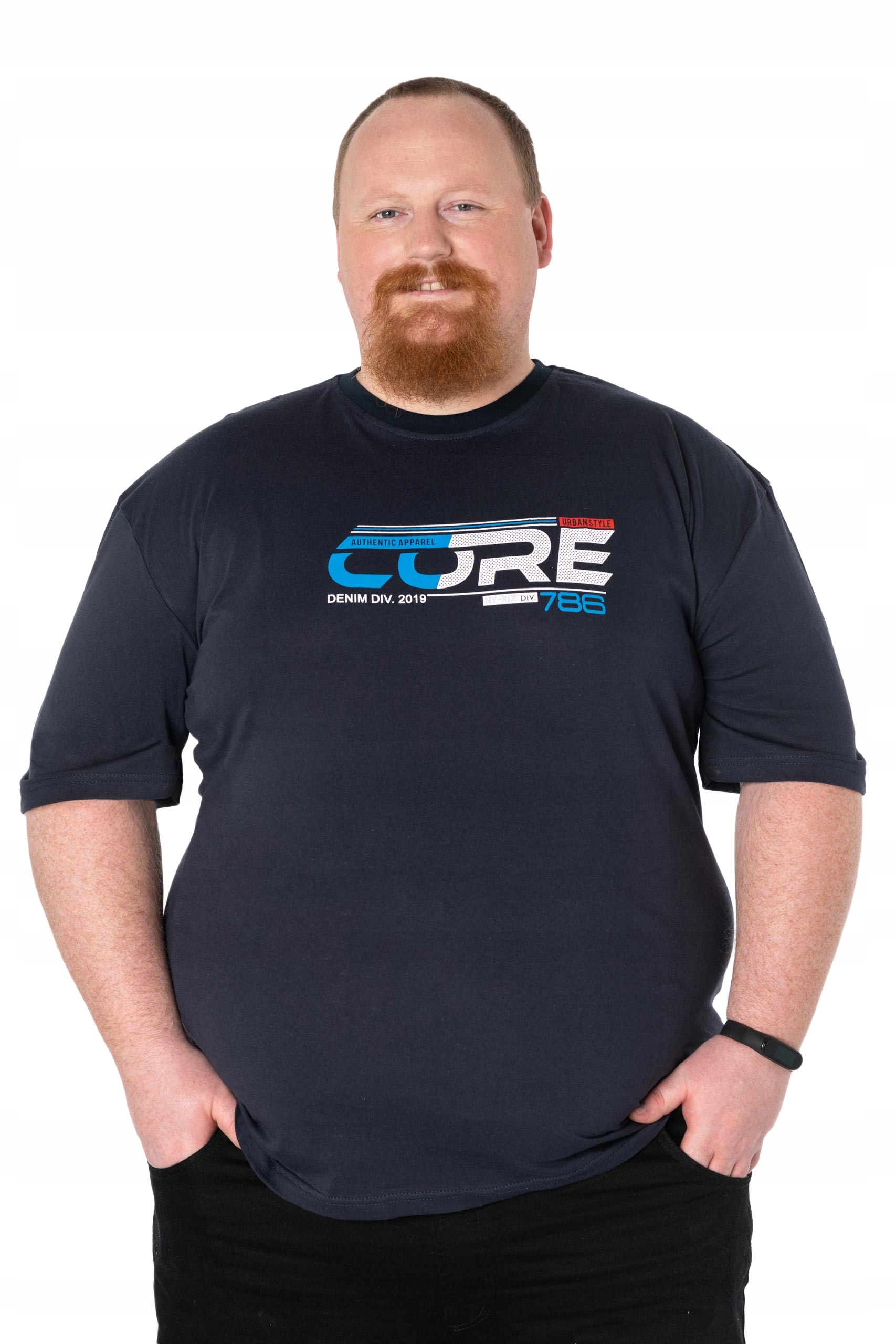 

Duży Podkoszulek Koszulka T-shirt Męski 2560-4 4XL