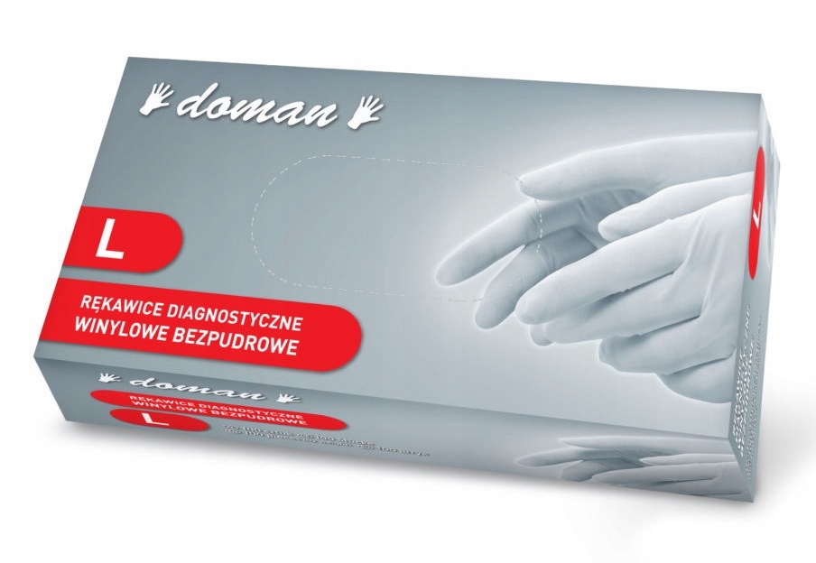 

Rękawice winylowe bezpudrowe Doman 100 szt. L