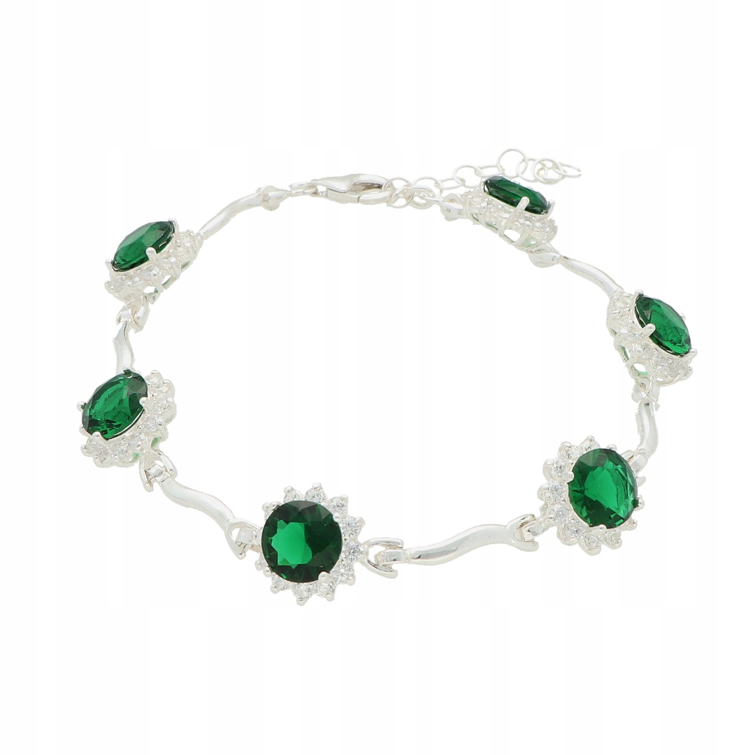 Náramek markýza se smaragdy a zirkony