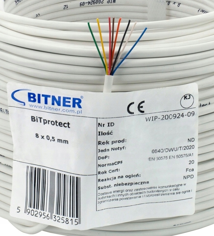 Przewód Kabel Domofon Alarm Sterowanie Ytdy 8 8x0,5 Bitner 100M Miedź Drut