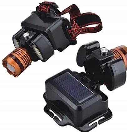 LATARKA CZOŁOWA solar LED LAMPKA CZOŁÓWKA AKUMULAT