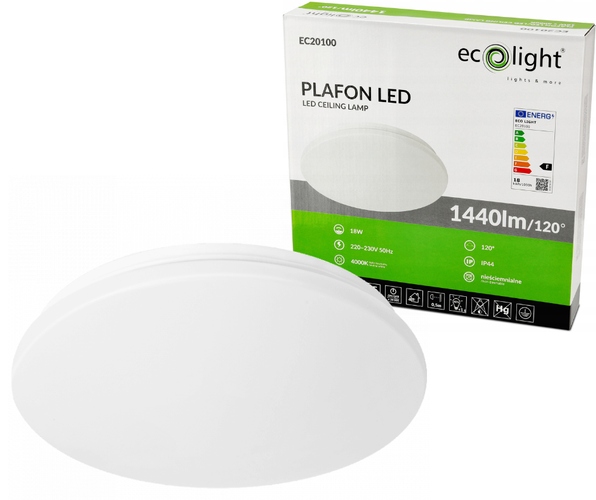 

Lampa Sufitowa Led Plafon Natynkowy 18W 1440lm
