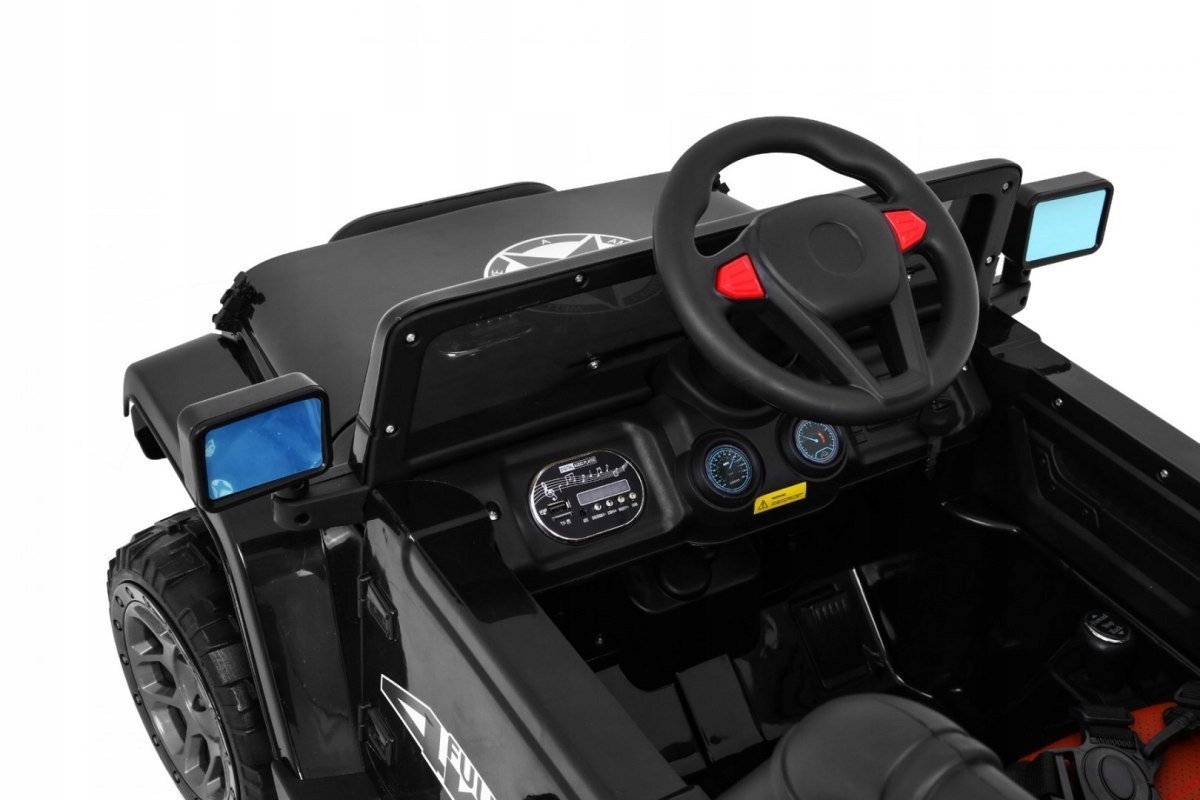 Auto Terenowe Full Time 4WD dla dzieci Czarny + Napęd 4x4 + Pilot + Audio L Długość pojazdu 112 cm