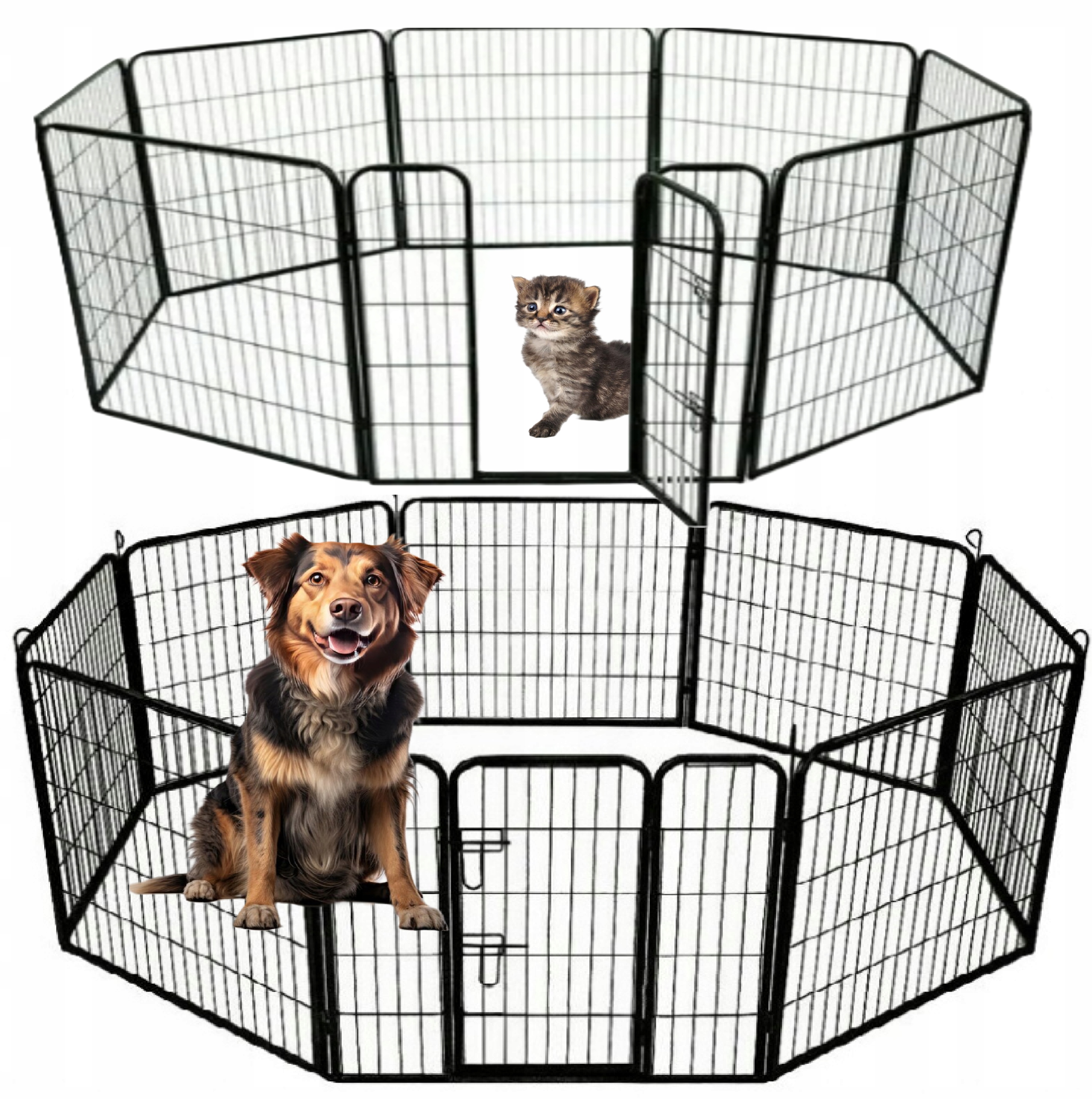Metalowy Kojec Klatka Wybieg dla Psa Kota Królika 60 x 80 cm Bez Progu