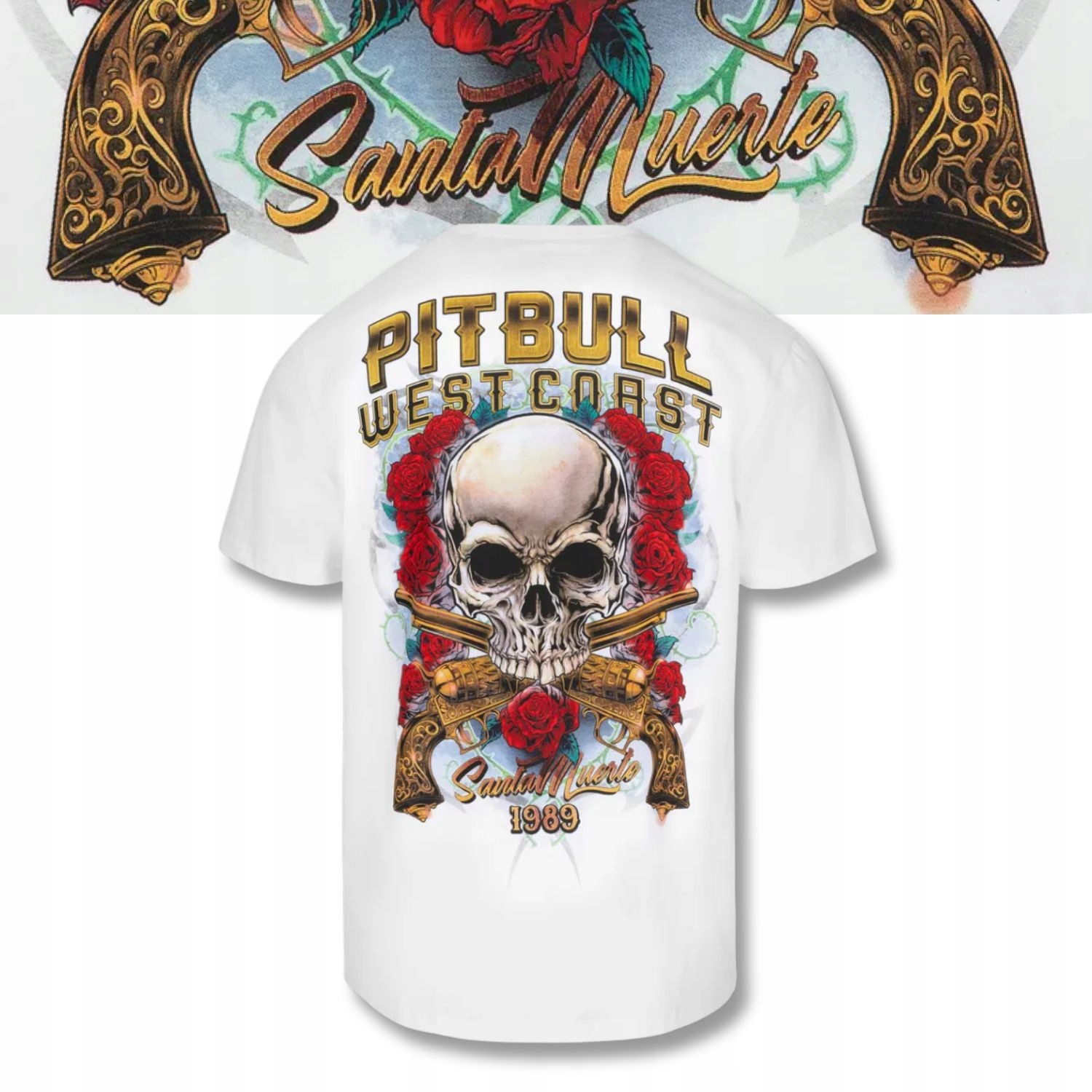 Męska Koszulka Pitbull Bawełniany T-shirt z nadrukiem Santa Muerte