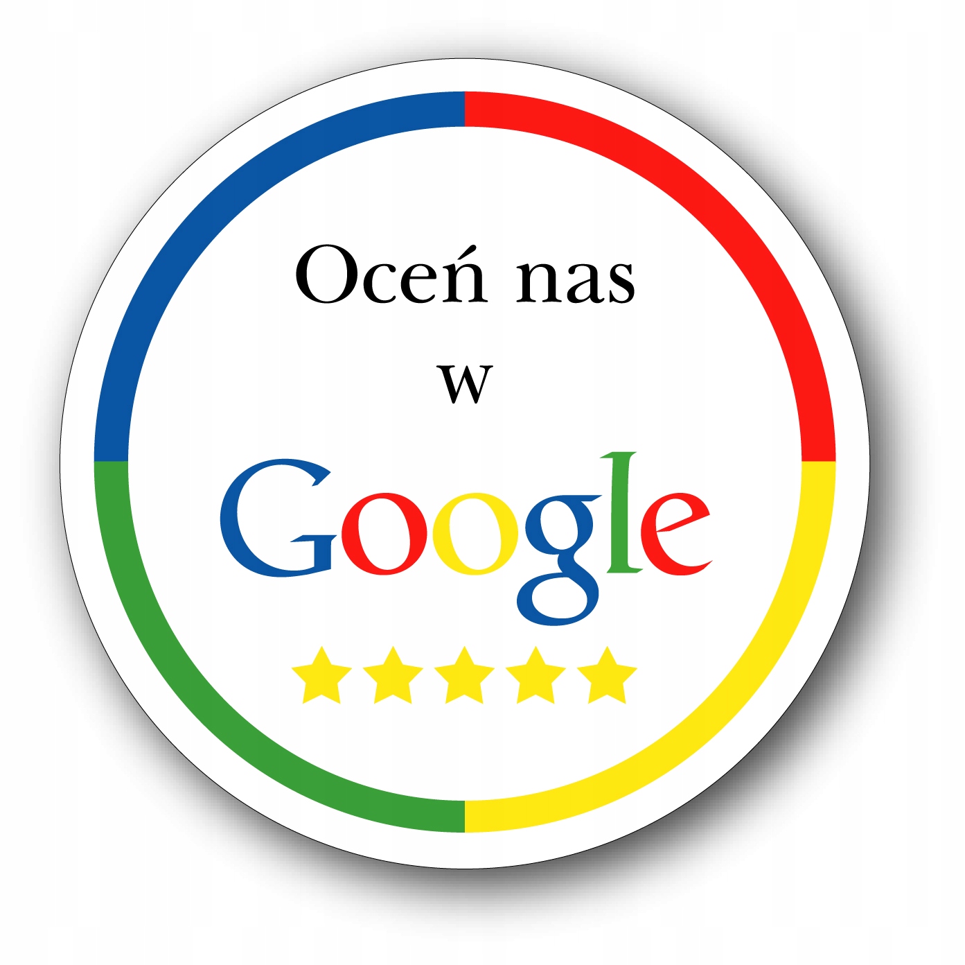 

Naklejka Oceń Nas W Google 13x13 cm