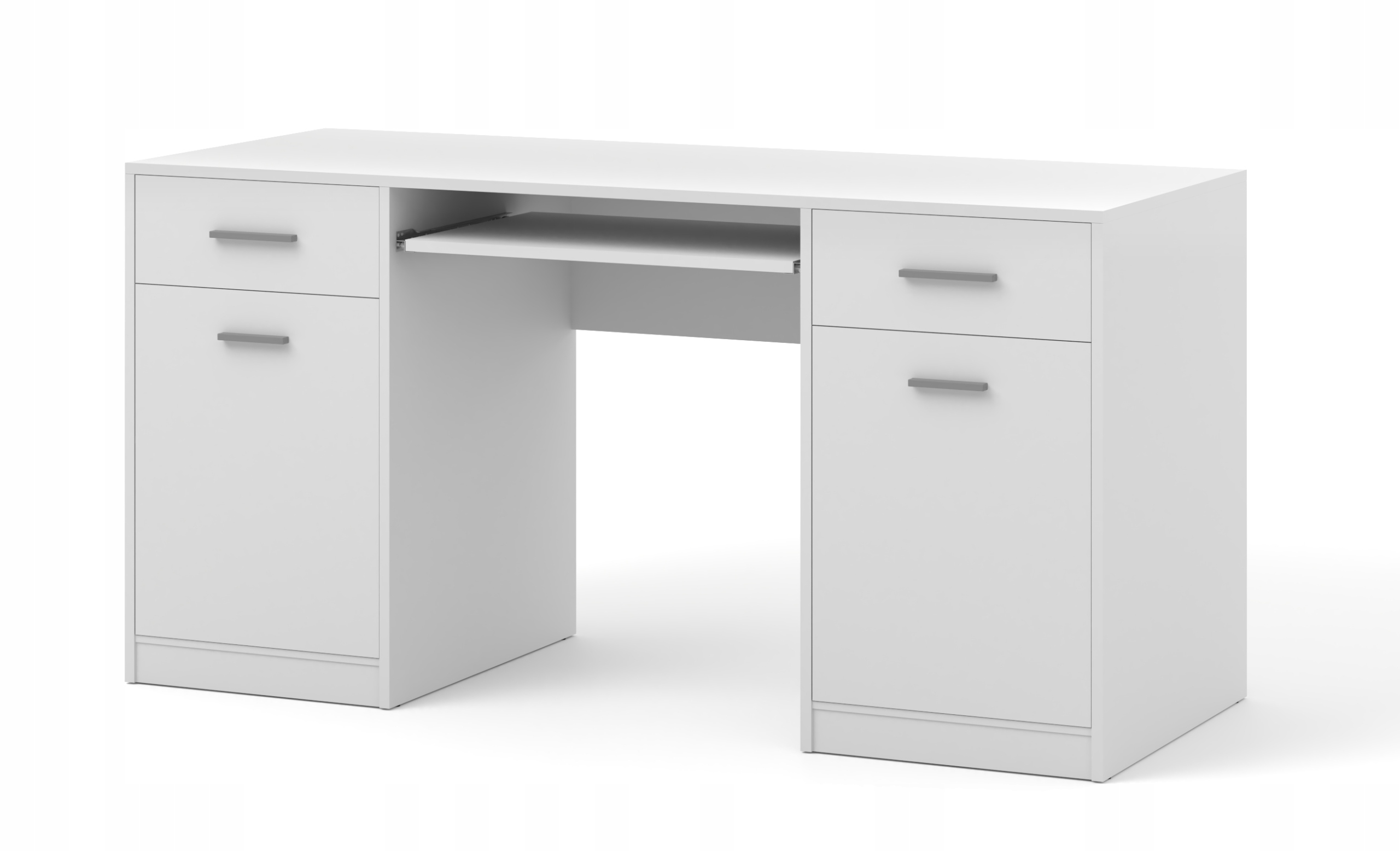 

Duże biurko komputerowe białe obustronne 150 cm