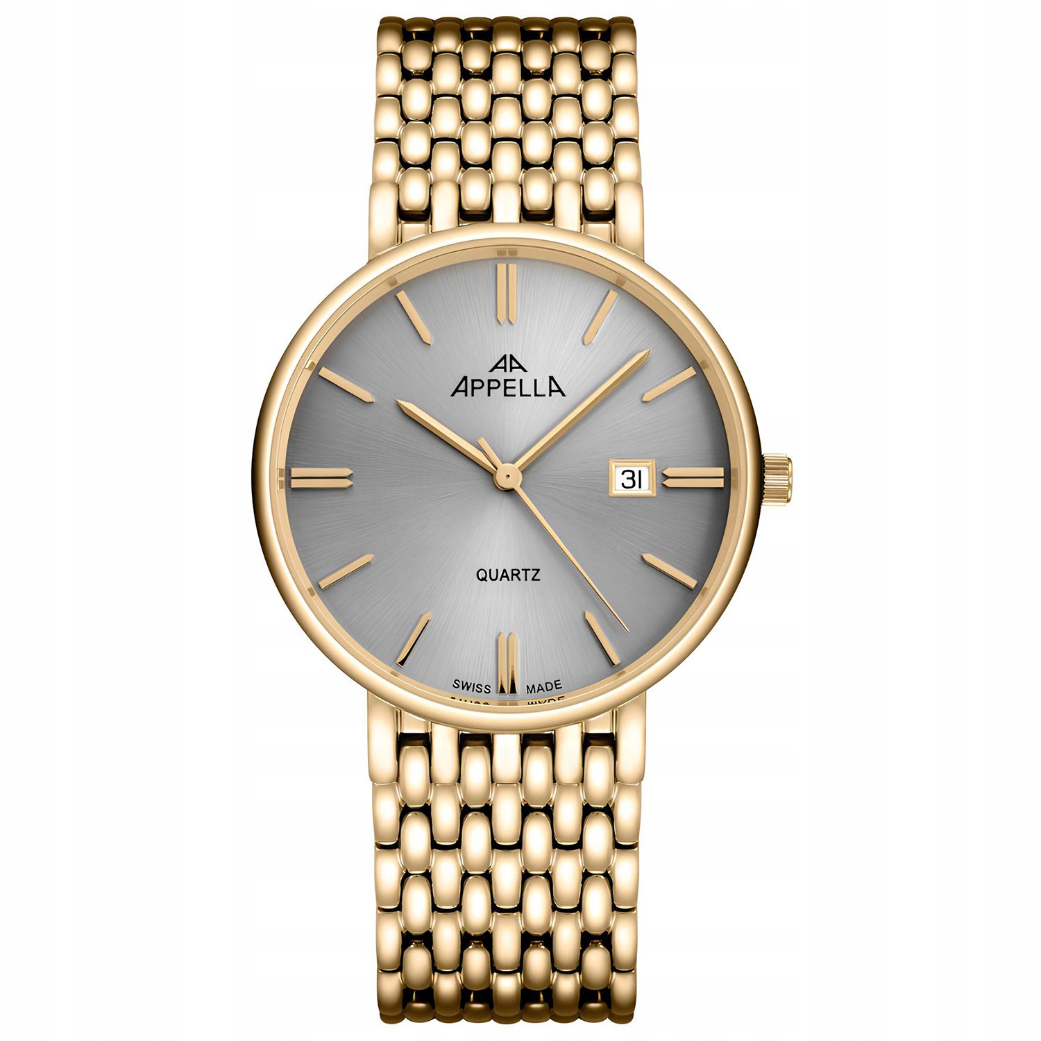 Pánské Hodinky Appella L12007.1117Q zlatý náramek