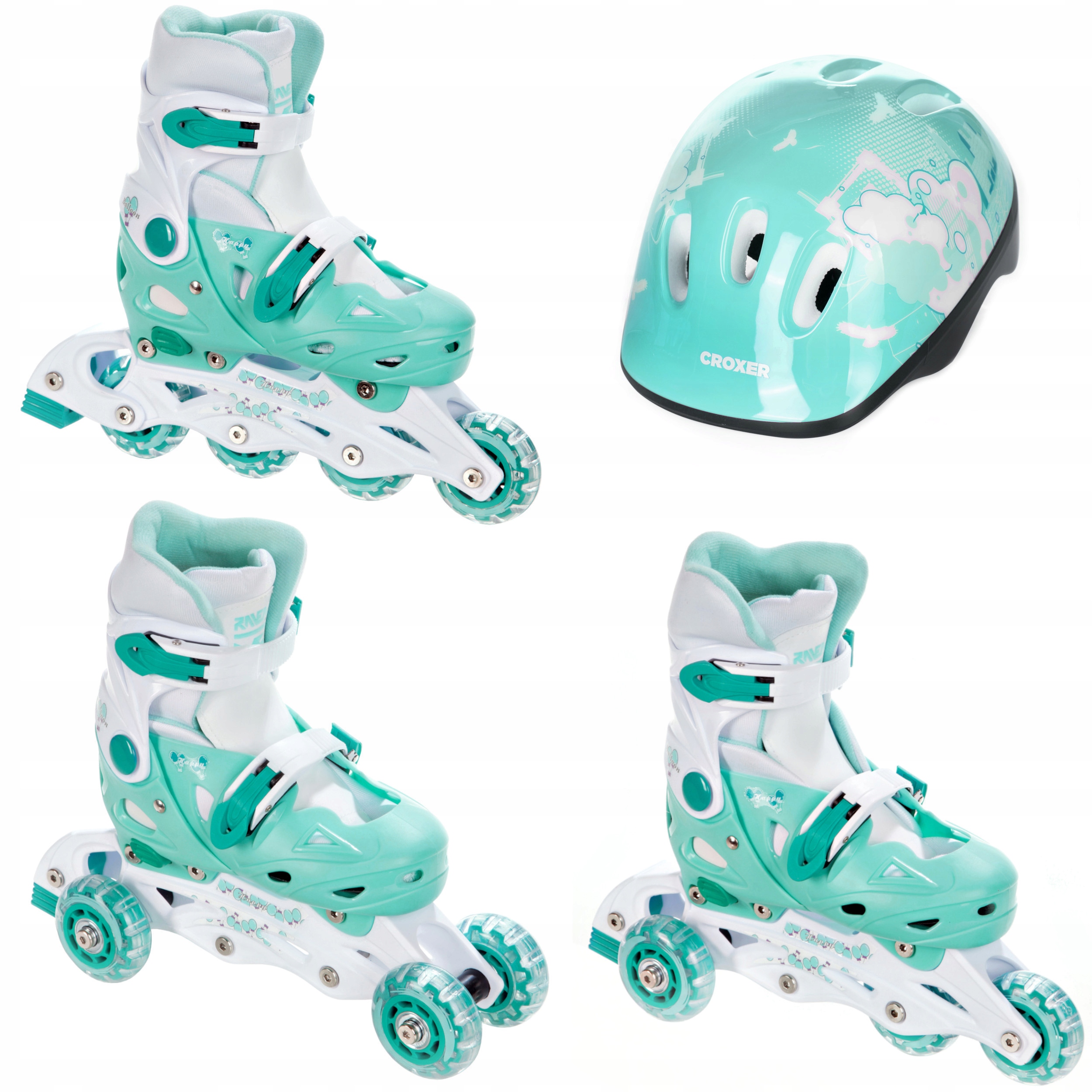 

Rolki-Wrotki 3w1 Raven Balloon Mint 37-40 kask