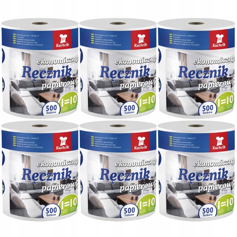 Levně Kuchcik Papírový ručník Ekonomický 6 x 500 Listů