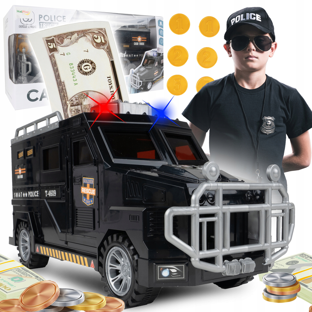 

Auto Skarbonka Sejf, wciąga banknoty Monety Pin