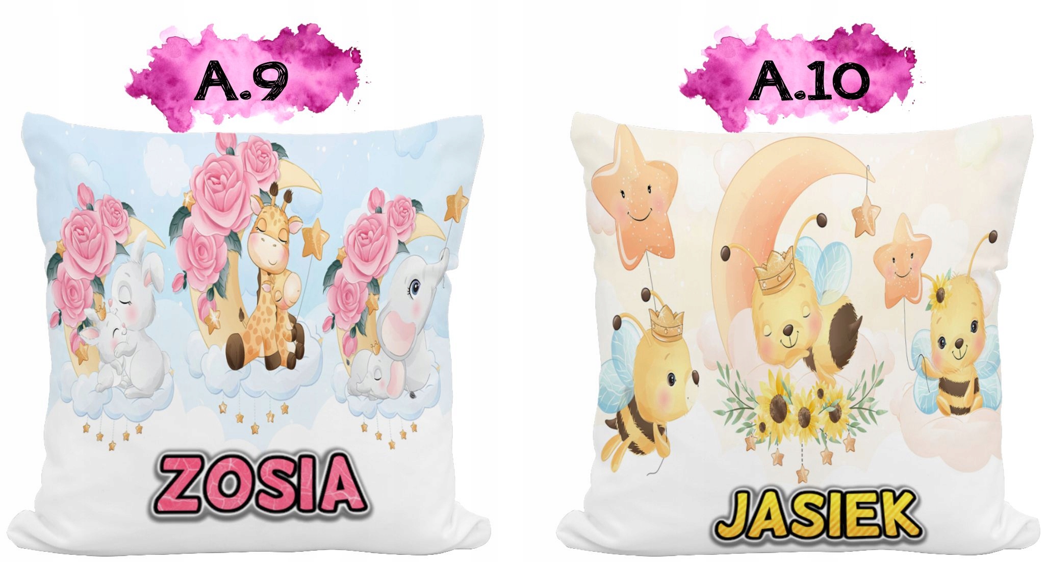 PODUSZKA DLA DZIECI SZKOŁA ZWIERZAKI PLUSZAKI IMIĘ Płeć chłopcy dziewczynki