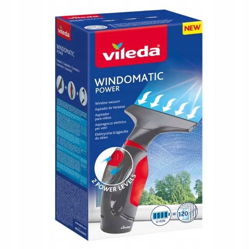 Elektryczna ściągaczka do okien Vileda Windomatic Power 27 cm Zbiornik wody brudnej 100 ml
