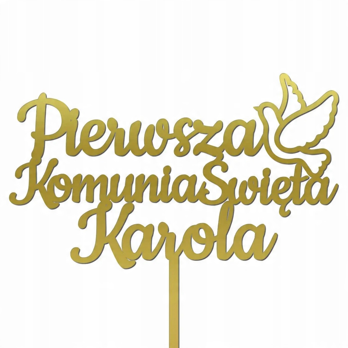 

Topper Napis na tort Pierwsza Komunia święta Złoty