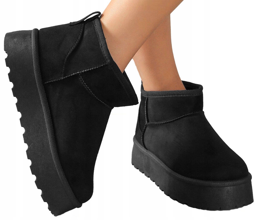 ŚNIEGOWCE CZARNE OCIEPLANE BOTKI PLATFORMA 38 Kod producenta EV-270-BLACK-38