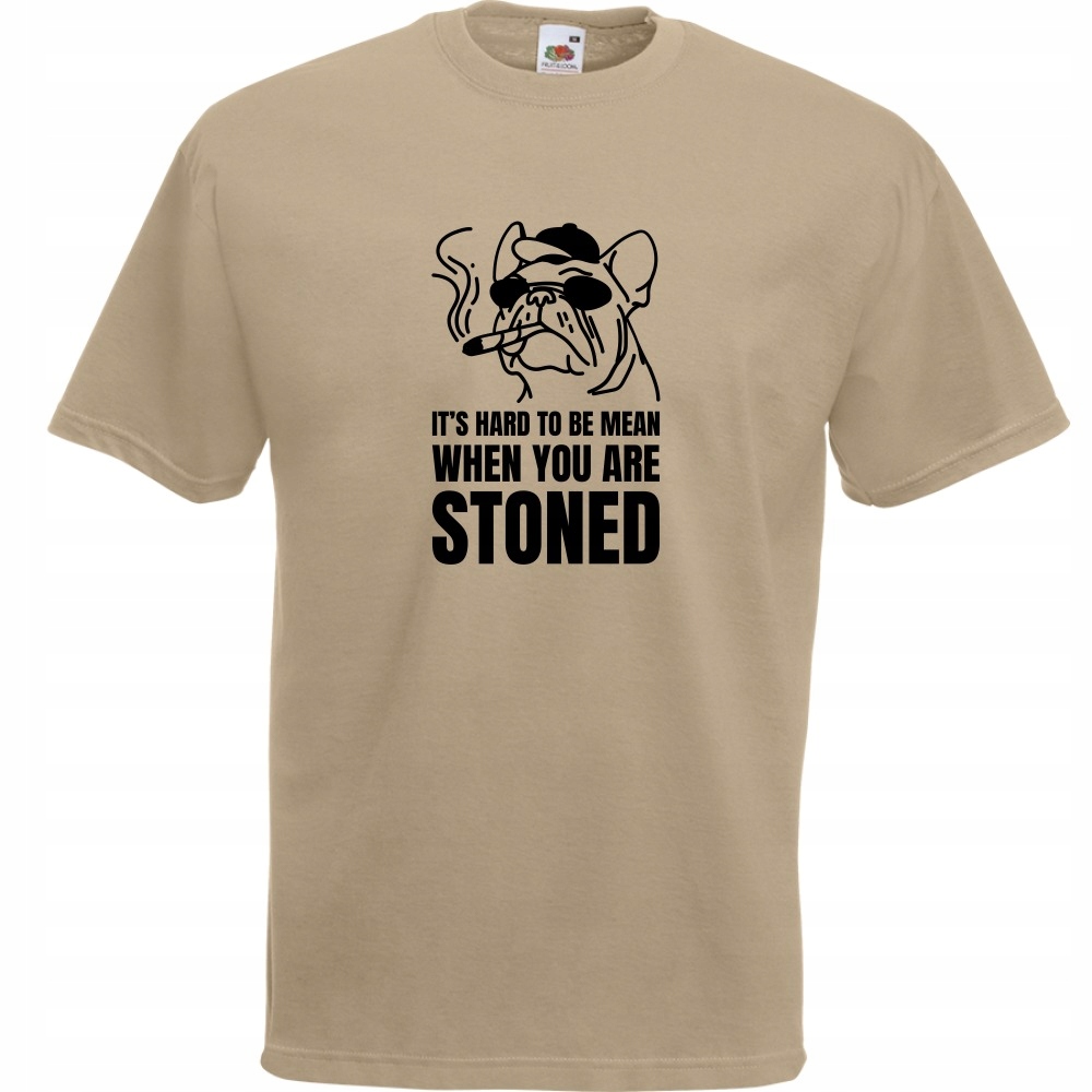 

Koszulka when u are stoned pies 420 M khaki