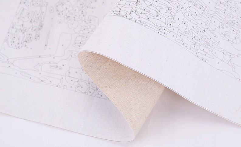 BIG OBRAZ MALOWANIE PO NUMERACH 40X50 JEZIORO+RAMA Materiał tkanina