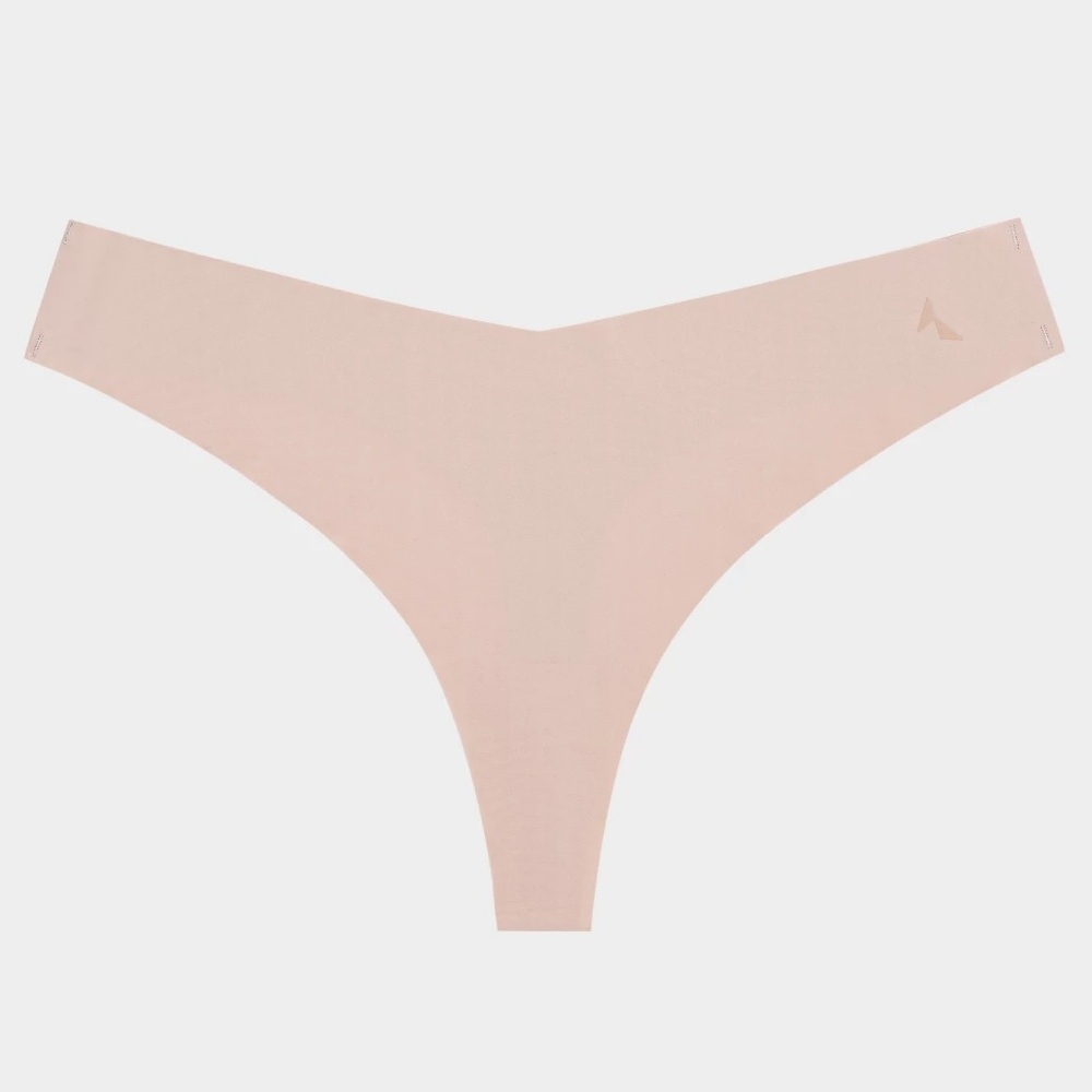 Carpatree Figi Damskie Stringi Seamless Thong Pink Beige r. S