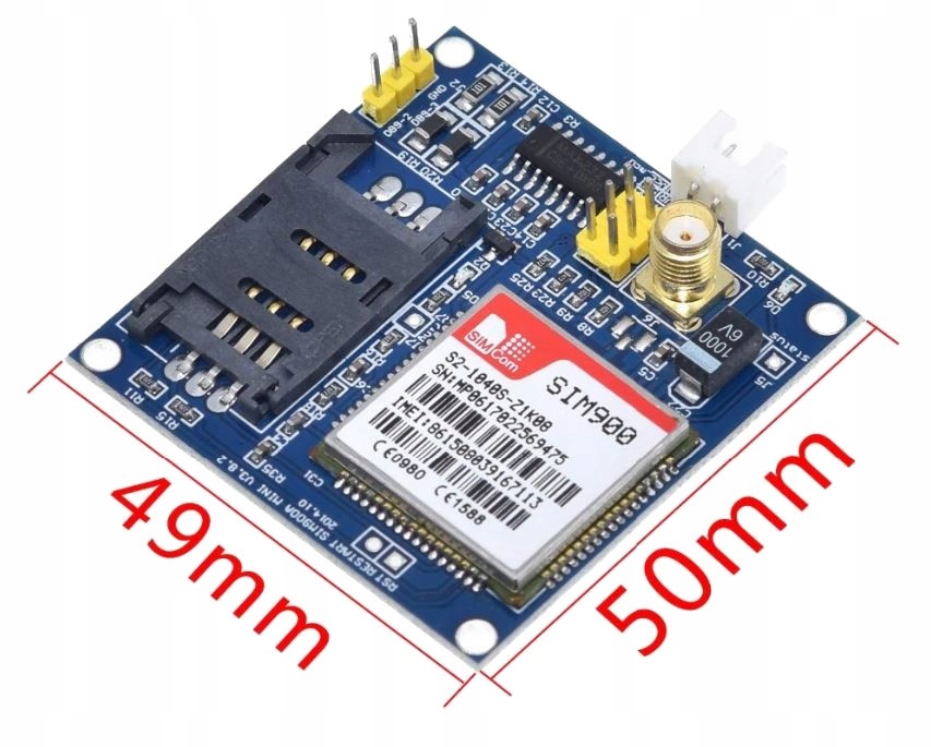 251 Moduł GSM GPRS SIM900 z anteną wersja EU! Ardu Stan opakowania oryginalne