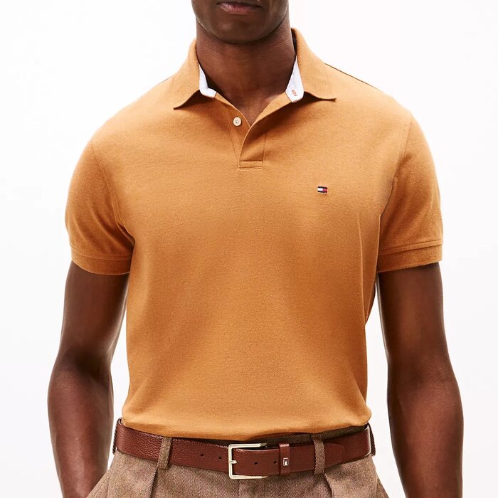 Polokošile Tommy Hilfiger bavlněné, hnědé, pánské, M (nová)