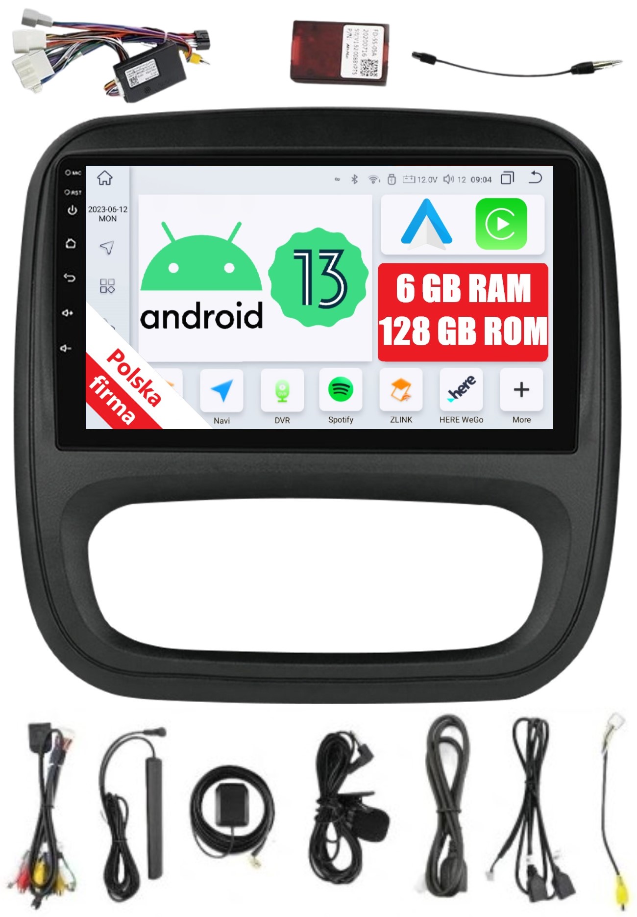 Navigácia 2DIN Rádio Android Opel Vivaro B 6/128 Gb Dsp Carplay Lte