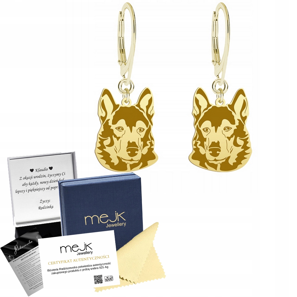 Náušnice Zlaté Západosibiřská louka 925 Dárek Žena Gravírování Bonus